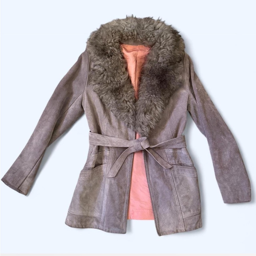 Women's Gray sherpa Lined Coat